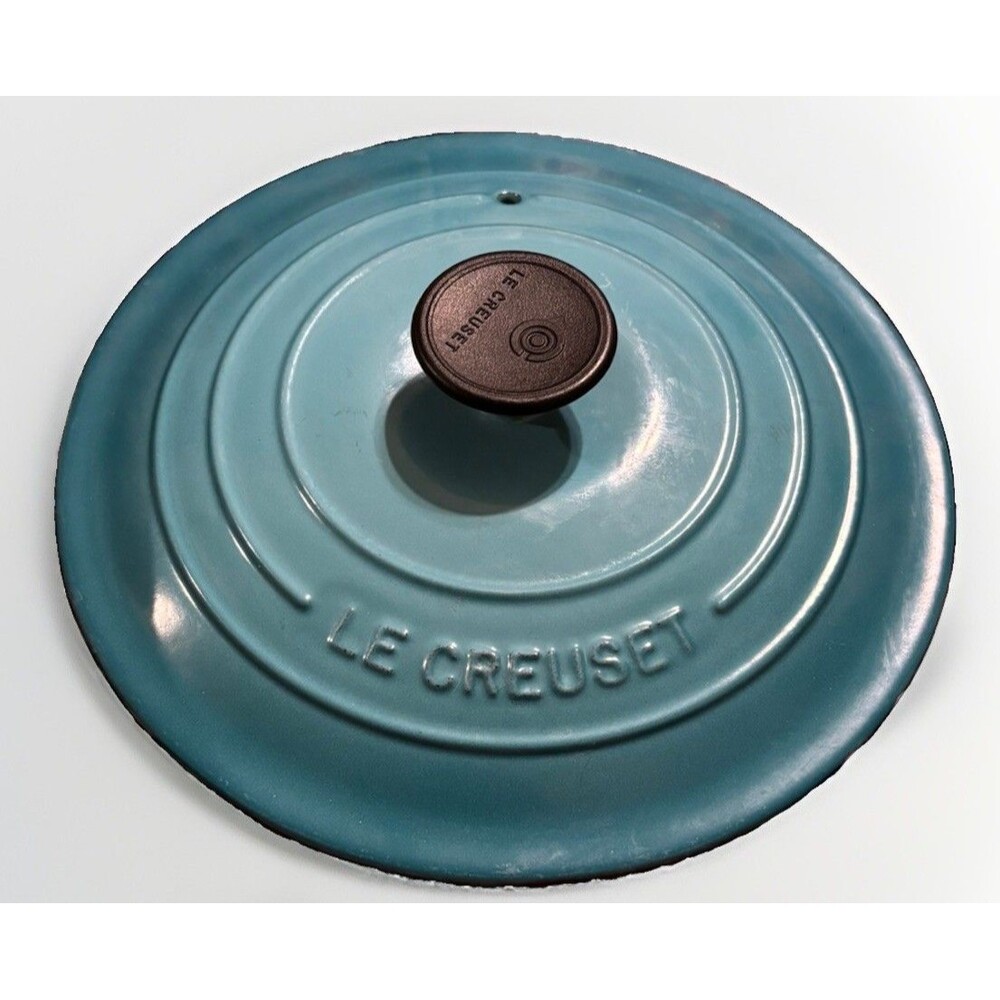 Le Creuset Cast Iron Enameled 8" Lid Only Blue Caribbean Teal France #20 Replace